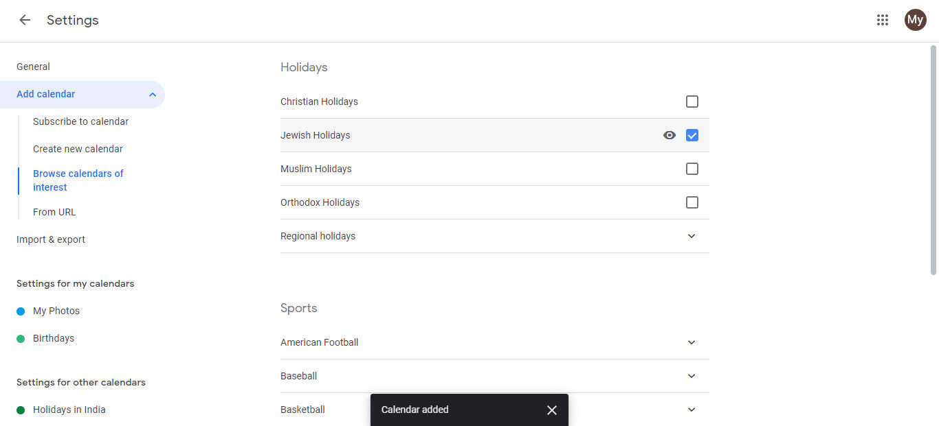 How to add Jewish holidays to my Google Calendar? Google Calendar