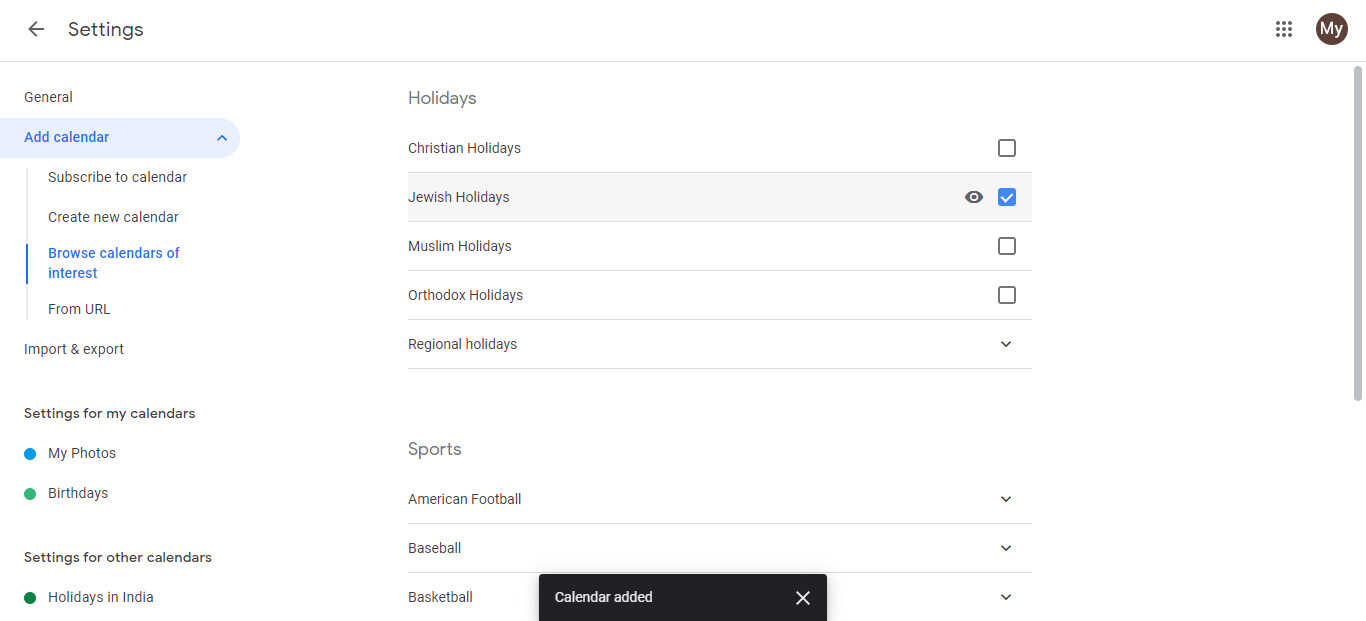 How to add Jewish holidays to my Google Calendar? - Google Calendar Handbook