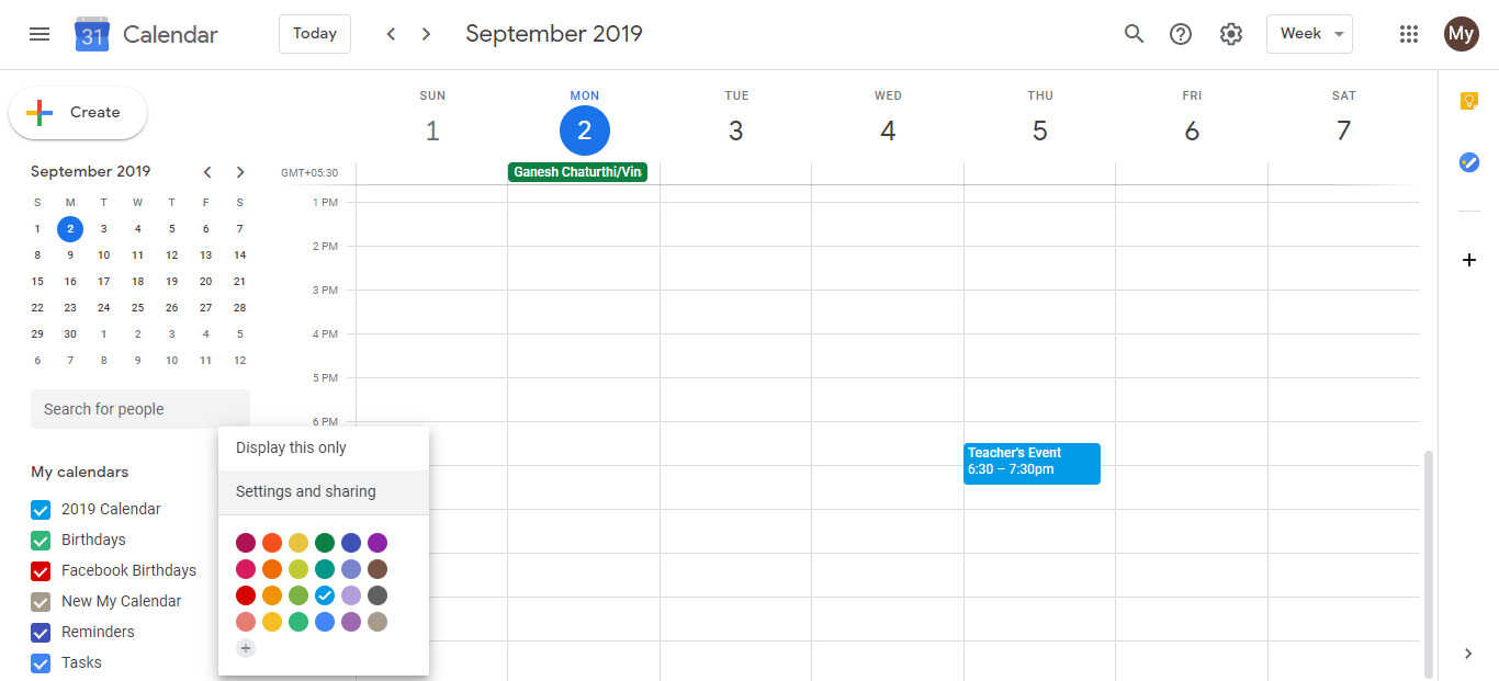 How to share multiple Google calendars with someone, using a simple