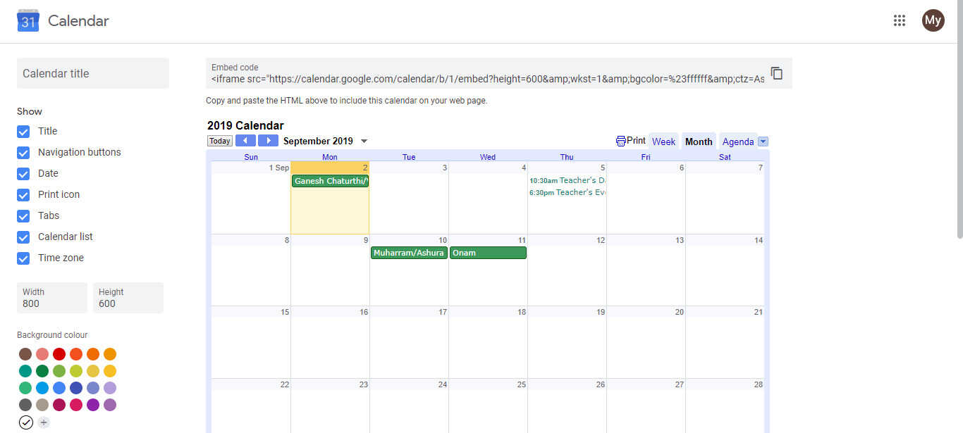 How to share multiple Google calendars with someone, using a simple