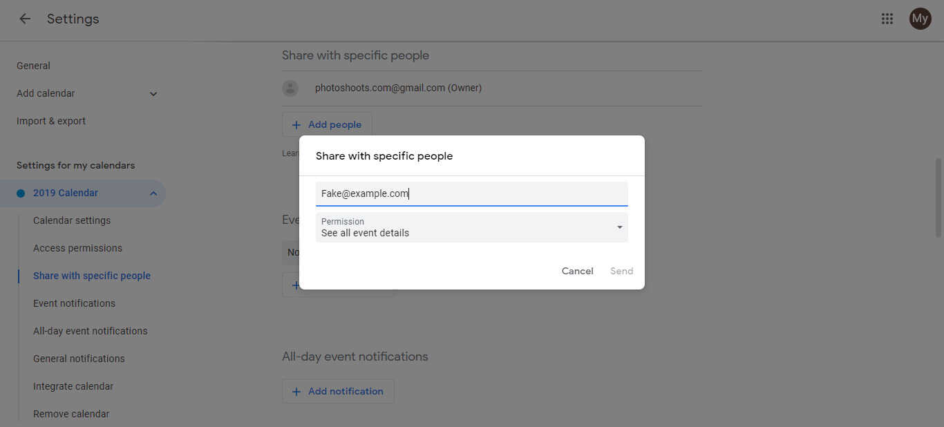 How to share a Google calendar with someone without a Google account