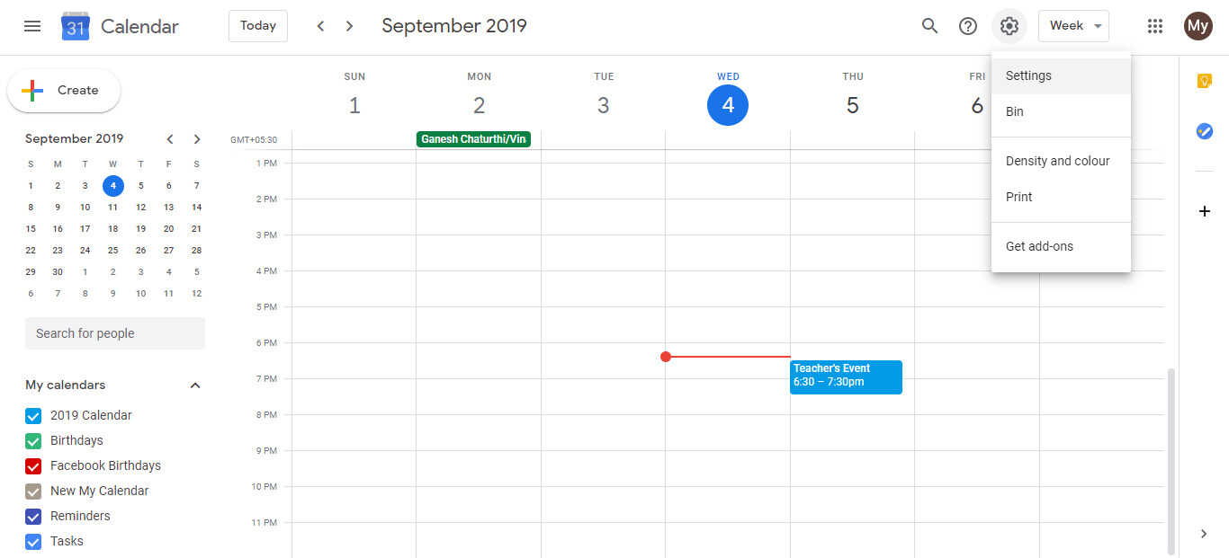 How to change Google Calendar time zone without changing the time zone