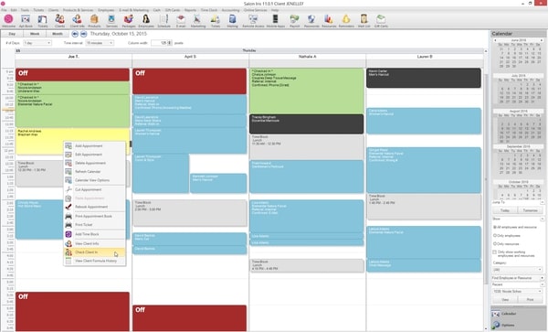 Scheduling software Salon iris for appointment booking cases