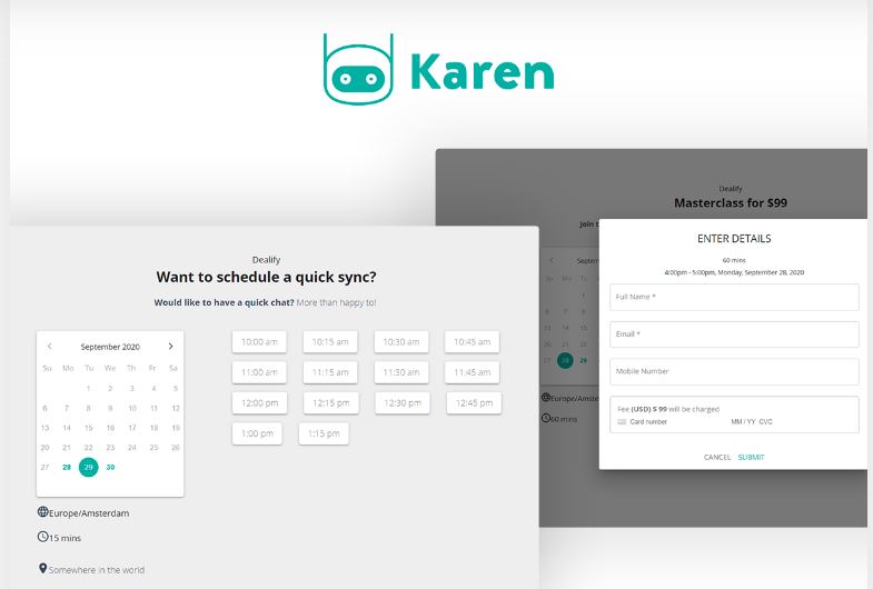 scheduling and calendar syncing in Karenapp