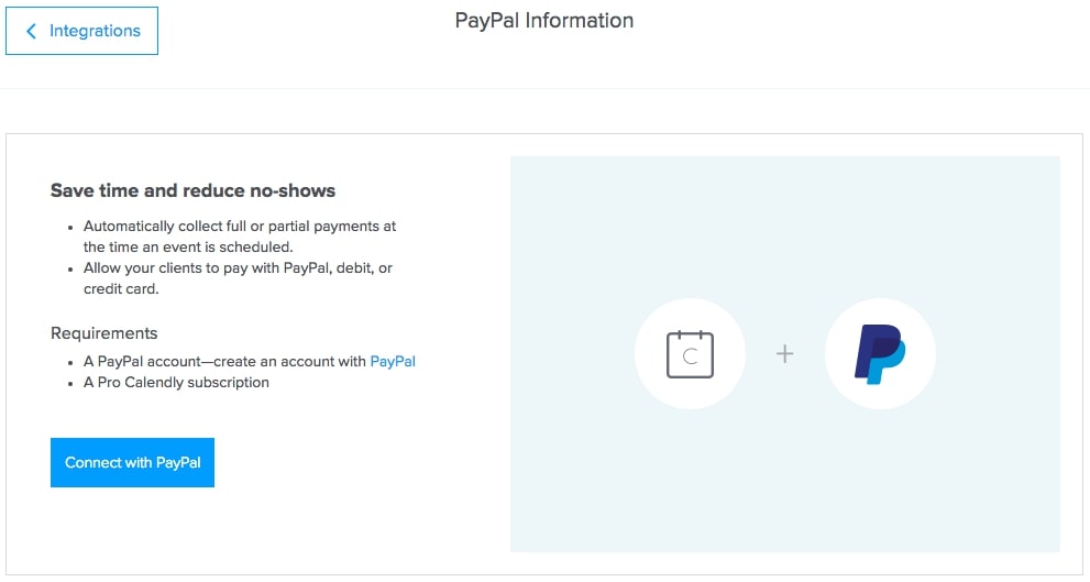 Paypal integration with calendly