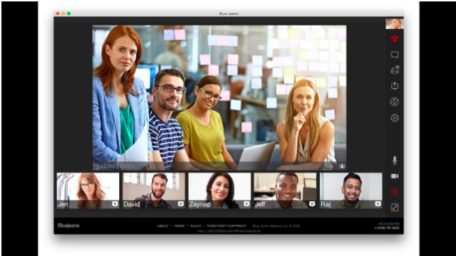 bluejeans meeting web inetrface