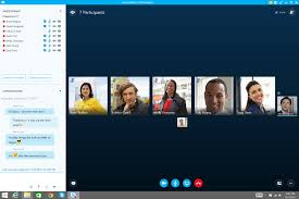 skype web interface during a group video call