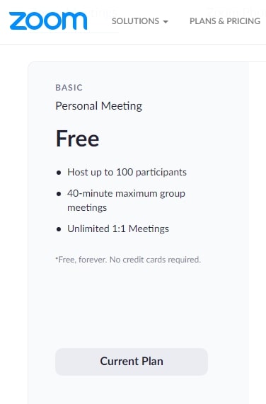 zoom meeting free plan