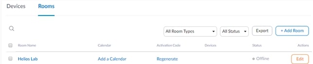 locating room in room management section of Zoom web portal