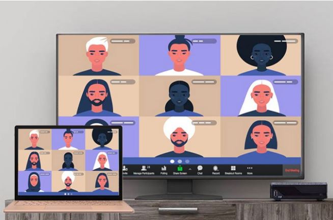 screen sharing from laptop to tv during zoom online meeting