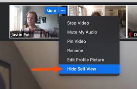 hide self view option during a meeting