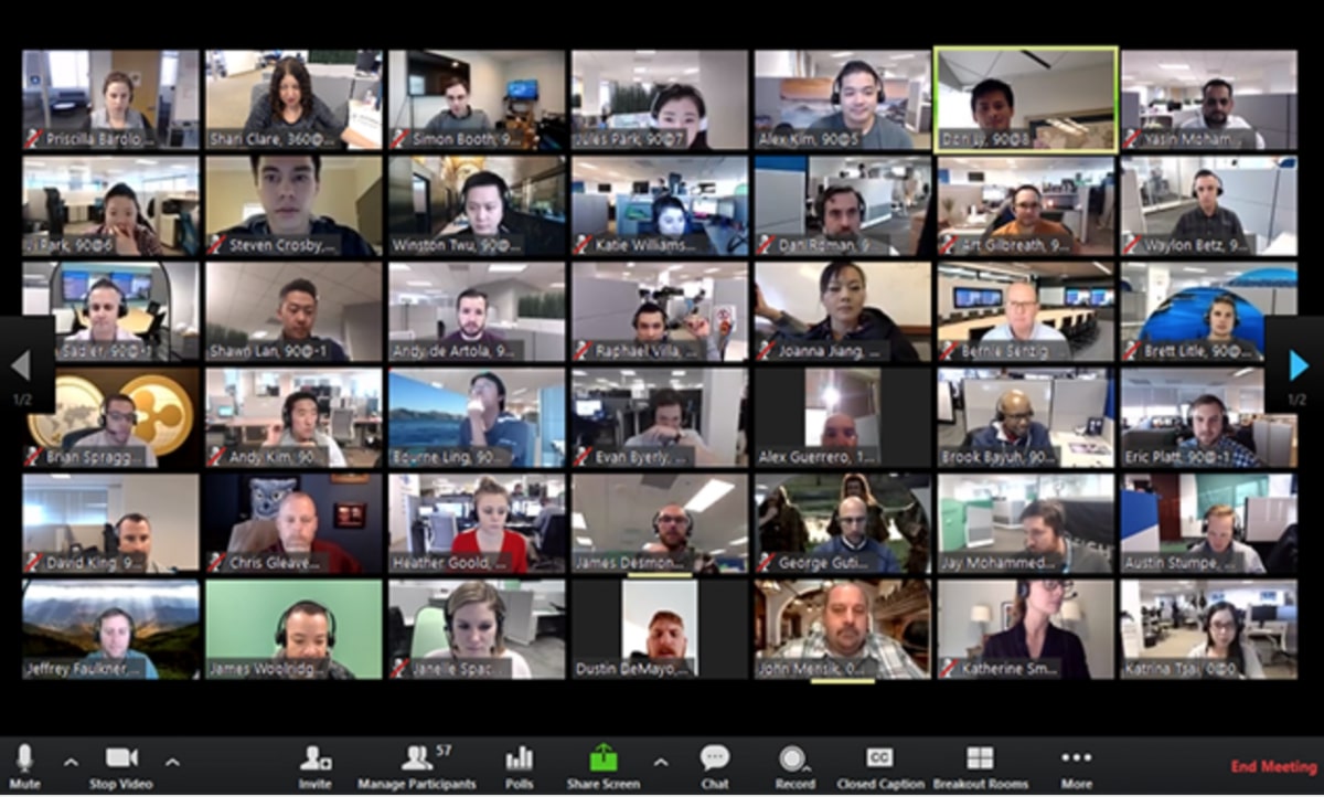zoom app during a large meeting